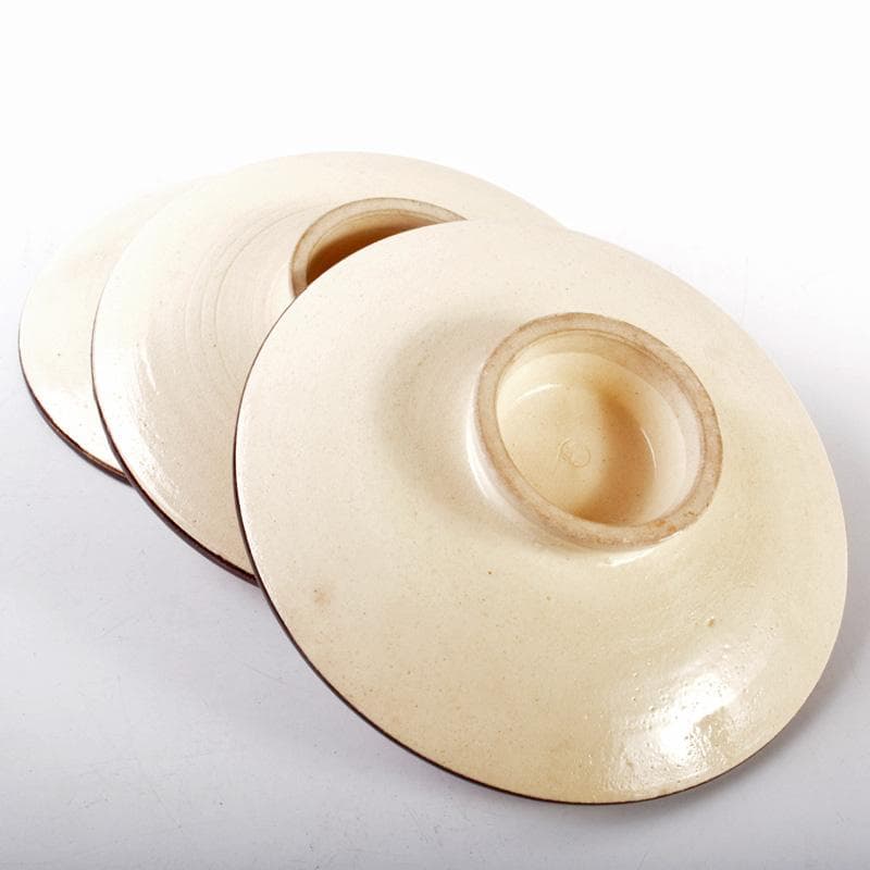 和食器　瀬戸焼　 加藤春鼎 色絵　獨楽　菓子皿　五客　共箱　C　R7548