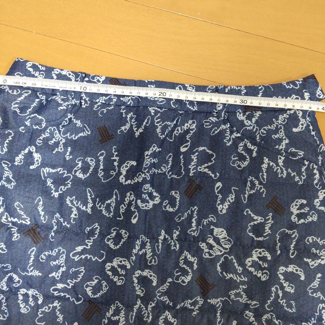 【美品】ランバンスポール 中綿 ダウン スカート M ブルー デサント