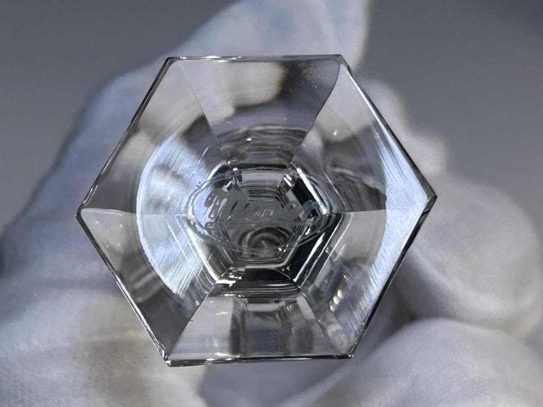 ベネチアンガラス MOSER 金彩 切子　モーゼル リキュールグラス 3個セット