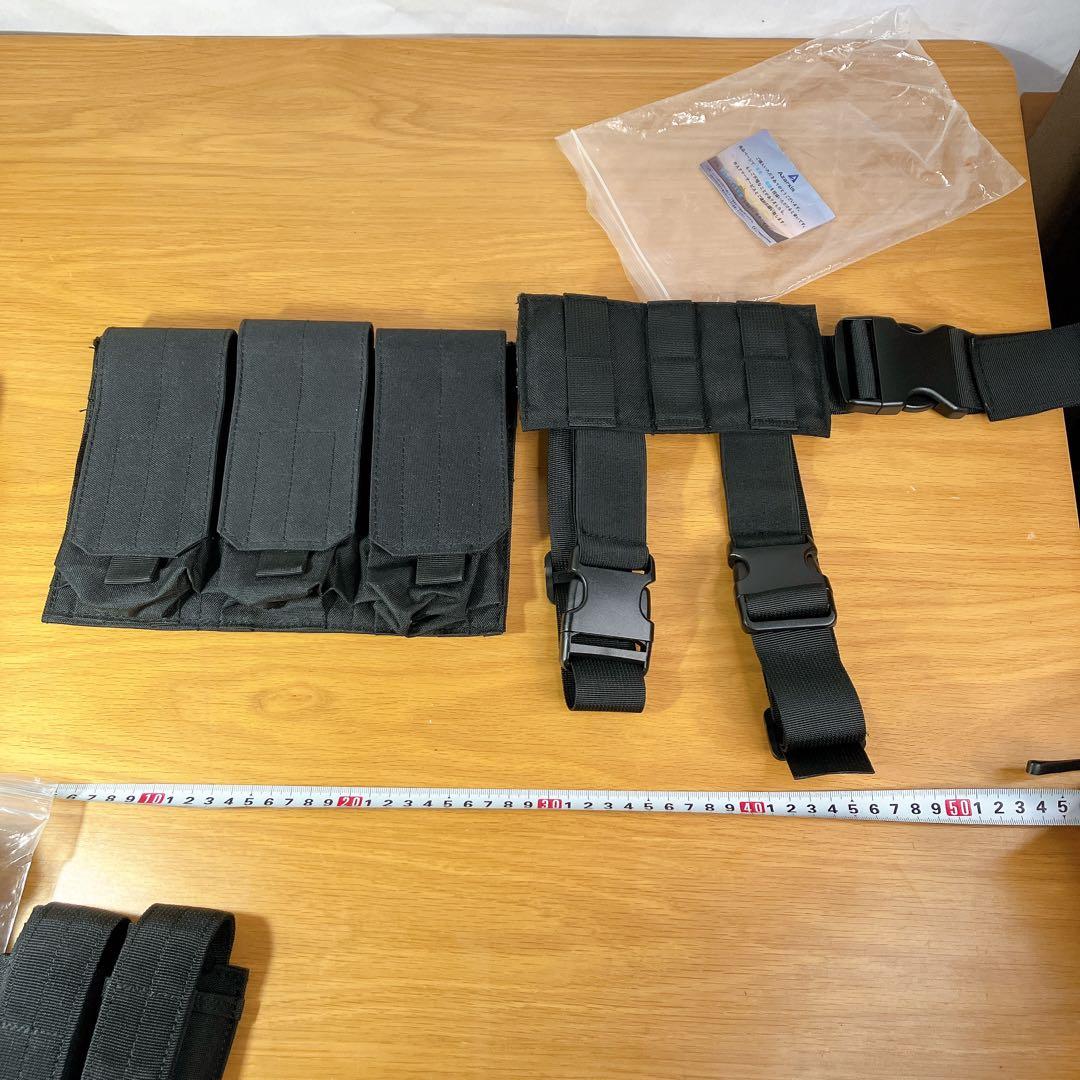 Azarxis サバゲー タクティカルベルト ポーチ多数セット 黒