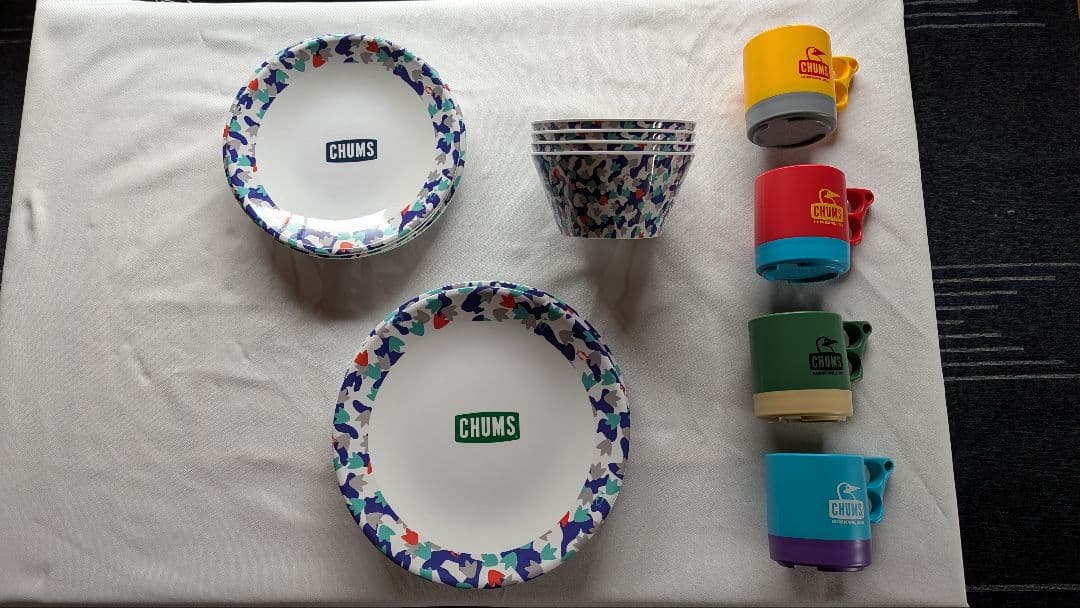 チャムス CHUMS 　迷彩柄のボウルセット(x4) マグカップセット