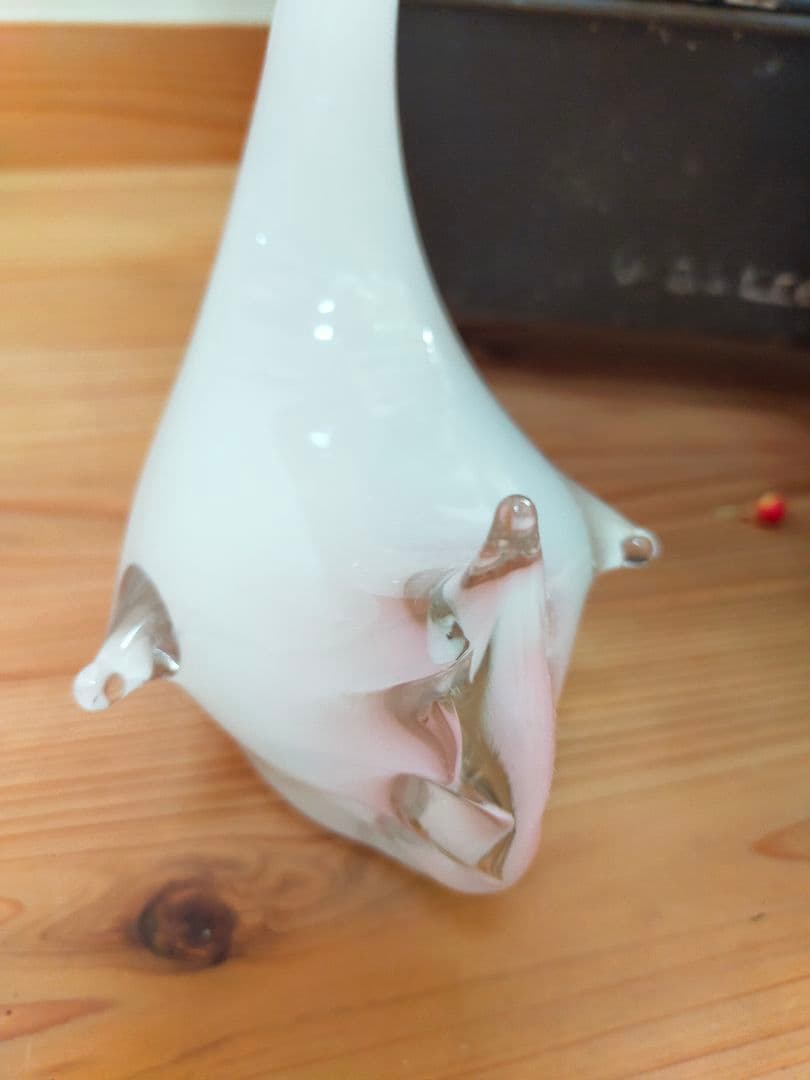 IDEE 秋山花 アート 琉球ガラス 白鳥 猫 フラワーベース