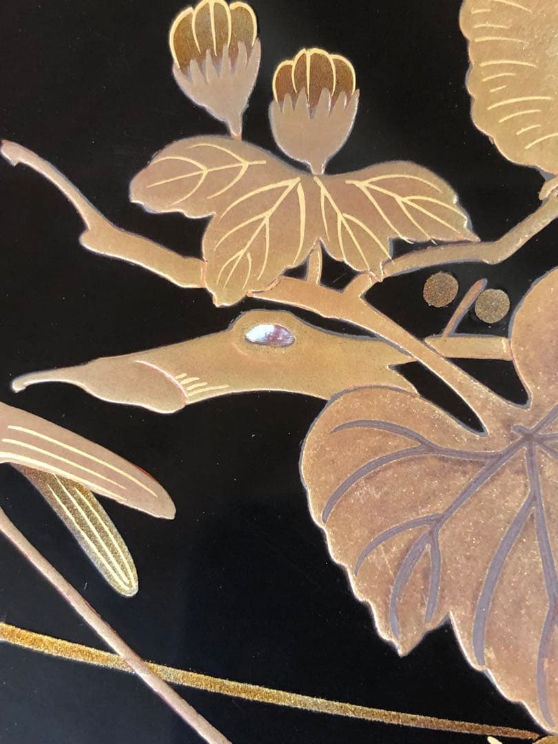 《R》研ぎ出し蒔絵 青貝 脚付 会席膳5客 木製漆器 木箱　260128く2