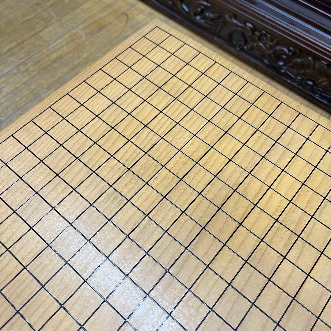 高級　囲碁盤　石、へそ、カバー付き