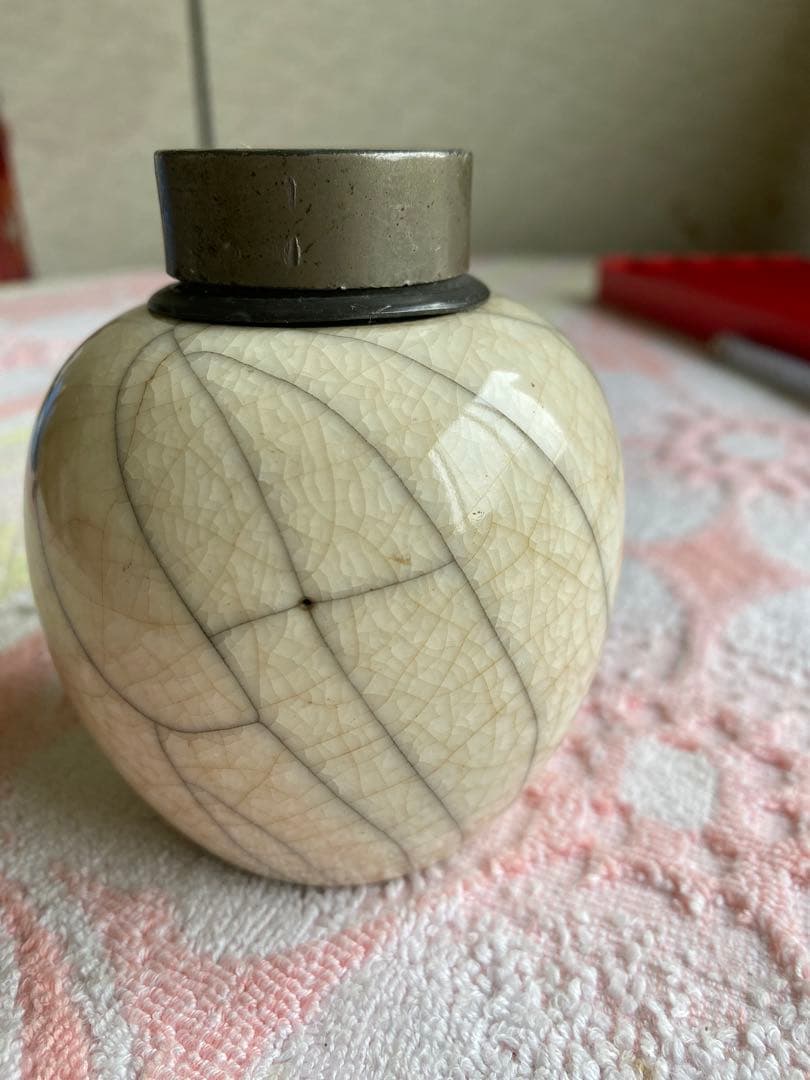 茶入　茶器　茶入れ　煎茶道具　骨董　茶道具　錫蓋