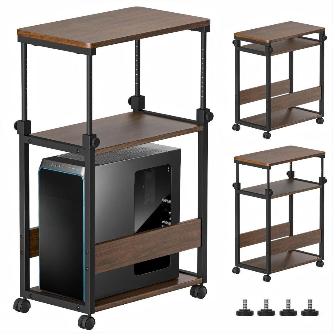 パソコンワゴン pcラック 昇降式 幅35×奥行60×高さ67～95cm