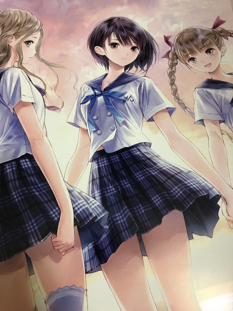 【非売品】ブルーリフレクション 幻に舞う少女の剣 制服 B2 半裁 ポスター