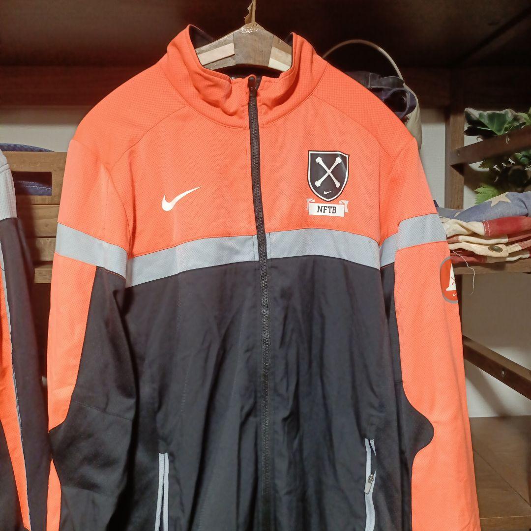 NIKE ナイキ nftb 薄手ジャージ 上下 セットアップ L 蛍光オレンジ色