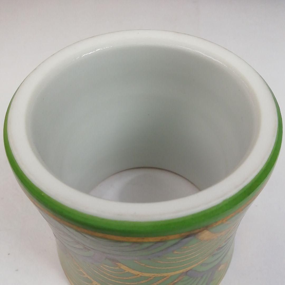 Ｔ９６６　蓋置　『萌黄金銀波』『伊藤利昇 作』　共箱　茶道具