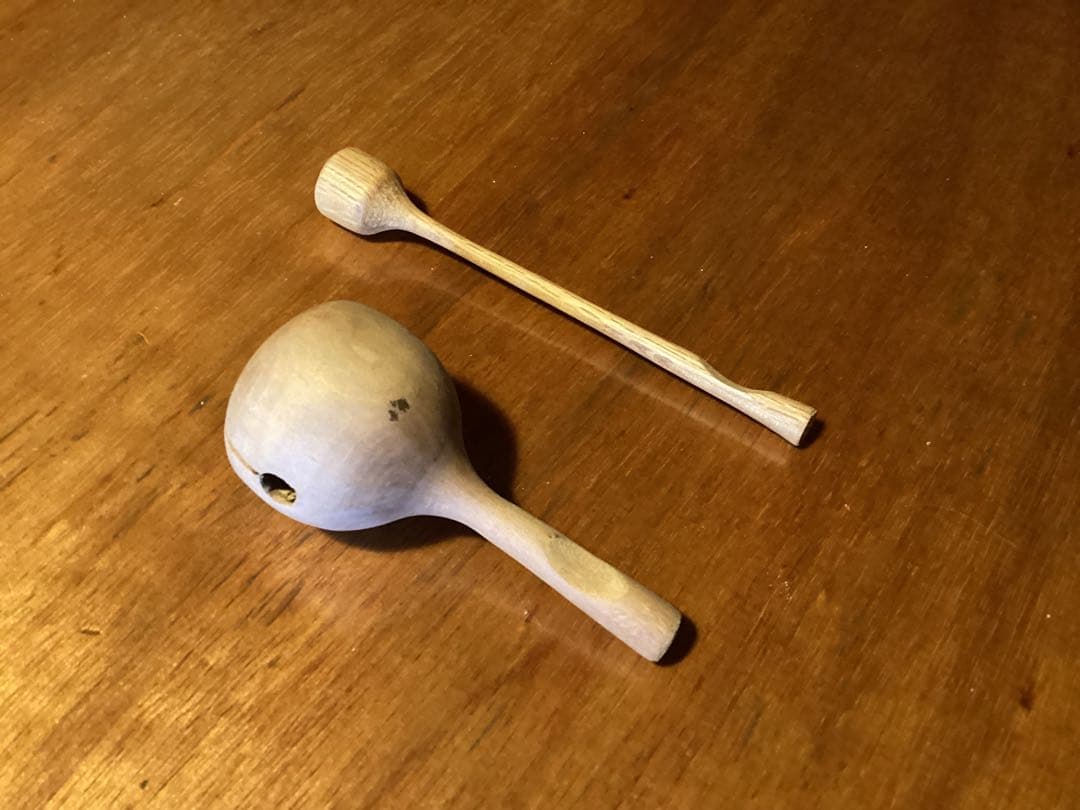 ハンドメイド　ウッドブロック　木柾　木魚　クラベス　7点セット 民族楽器