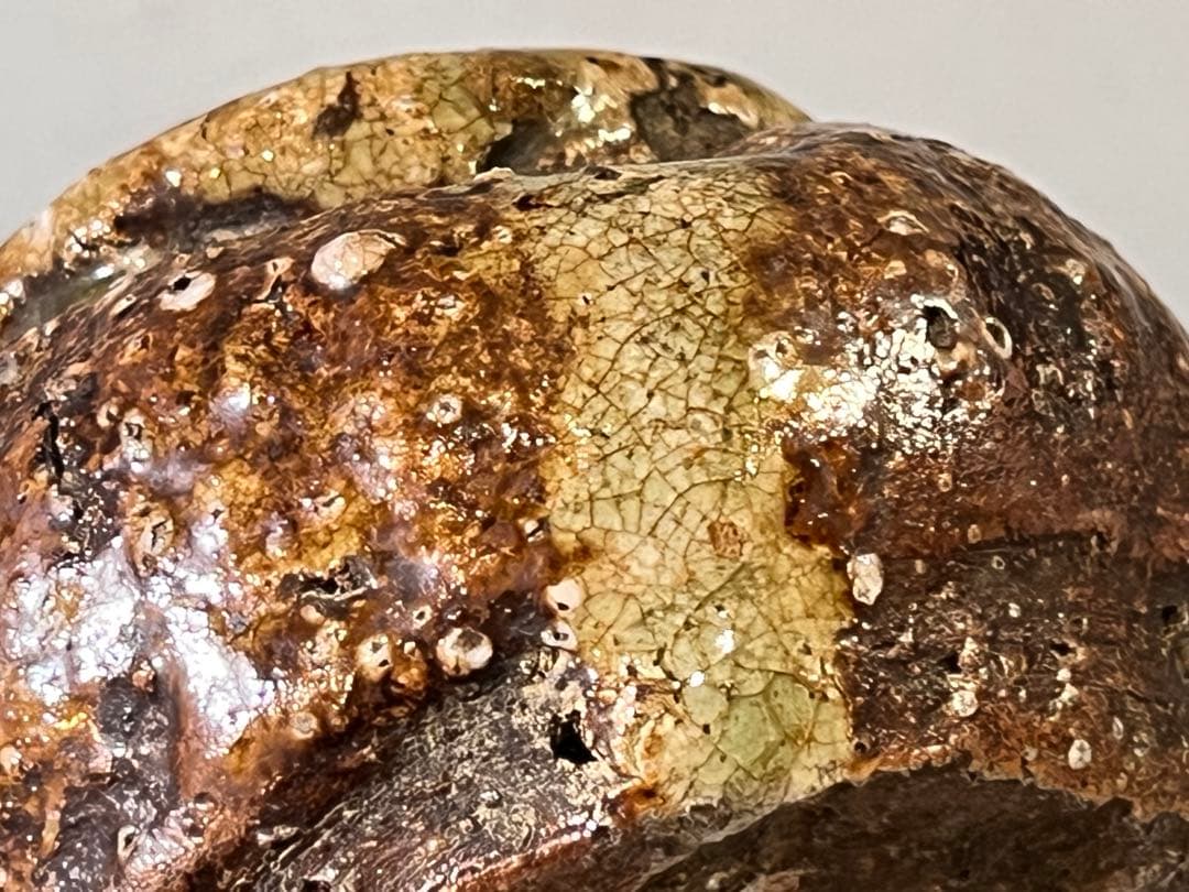 DT693 茶道具 古信楽 「姥ヶ餅」 掛花生 壷 在印