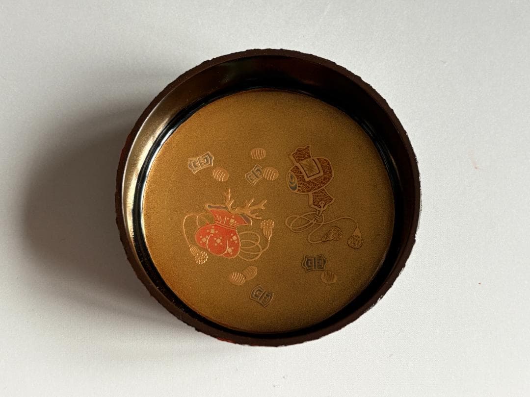 中村宗悦　松皮塗　宝尽くし蒔絵　大棗　薄茶器　茶道具