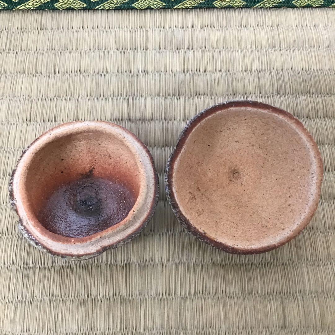 茶道具　香合　常滑焼　人間国宝　三代　山田常山　造　栞　紙箱　共箱　S80KG