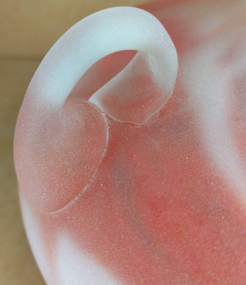 【本物保証】藤田喬平 手吹 花瓶(赤系,耳付) 共箱 美品