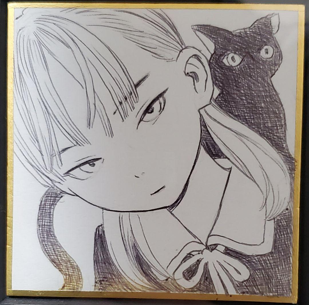 村田蓮爾　直筆イラスト色紙