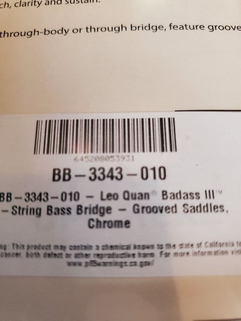 ベース ALLPARTS Badass III Bass Bridge Chrome