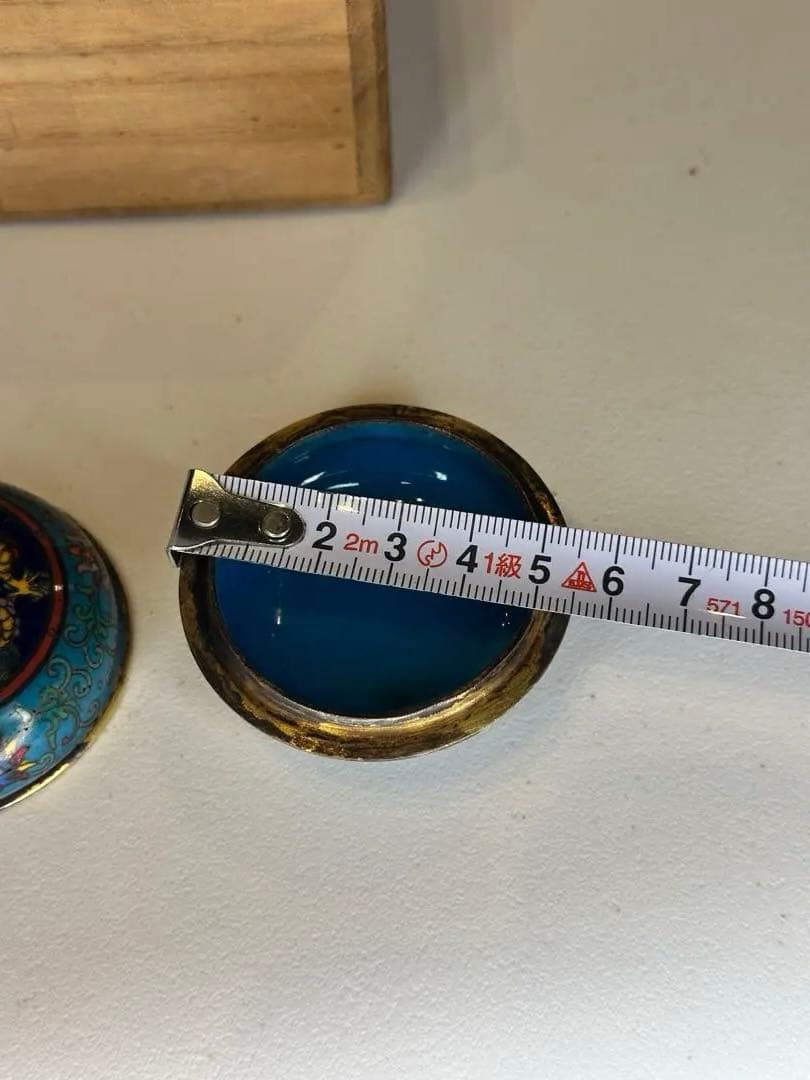 乾隆年製 香合 七宝焼 中国美術 骨董品 茶道具 共箱付