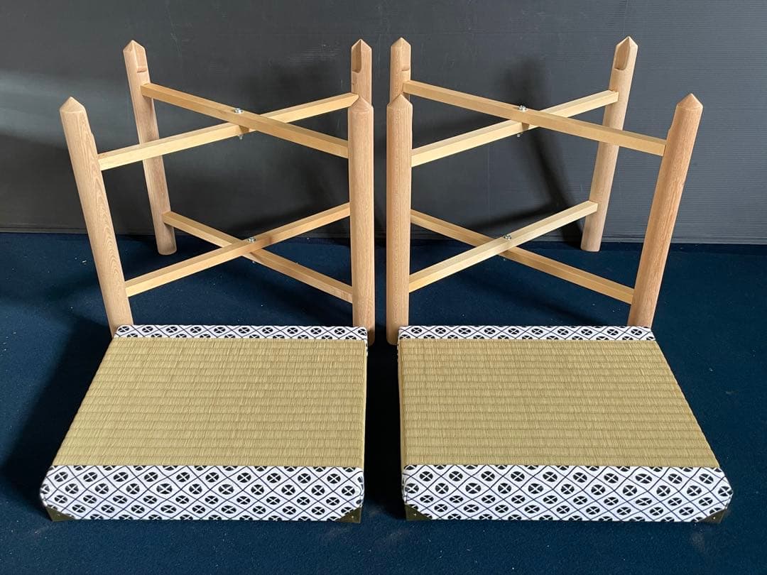 割引❣️【新品 未使用】「母」 立礼 御園棚 椅子 2脚 畳付き (17D)