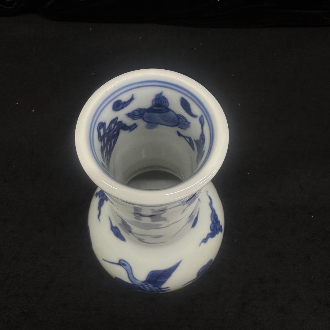 美品希少！真葛焼　真葛香斎造 祥瑞雲鶴図　染付皆具 茶道具 共箱