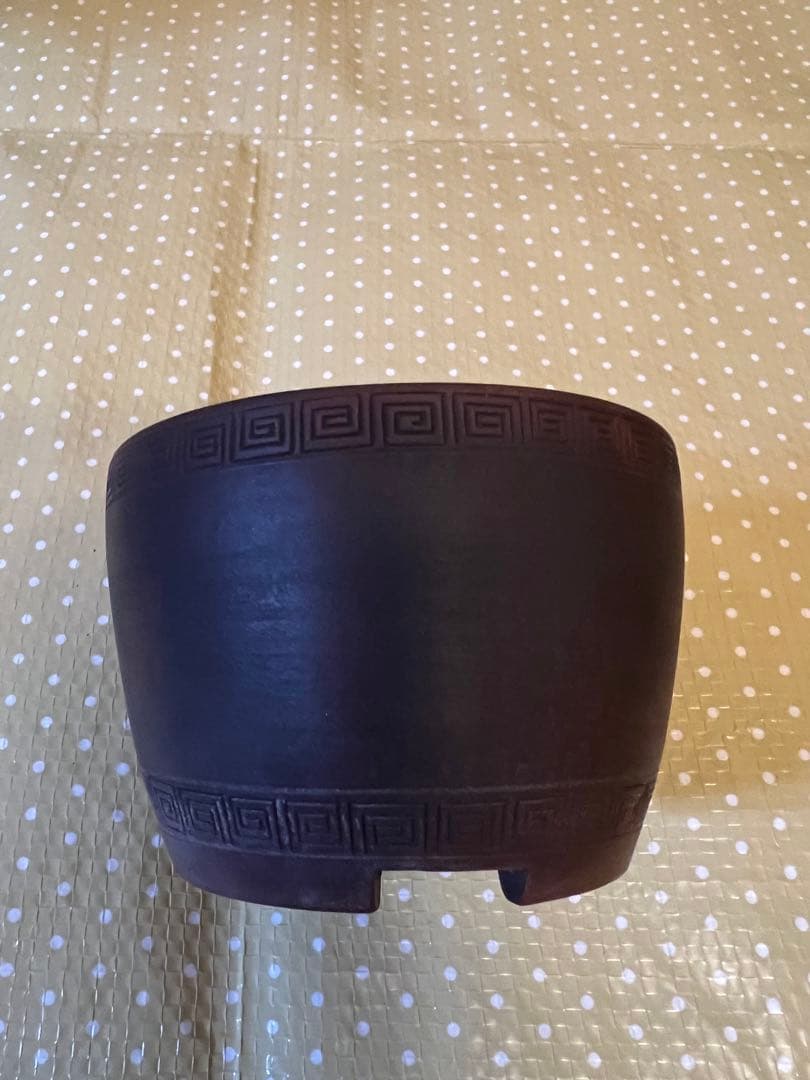 盆栽鉢　美芸　雷紋柄