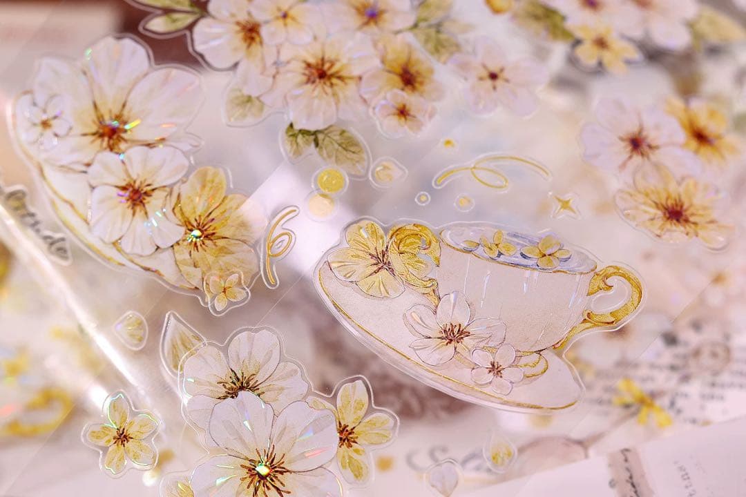 小白家文創《盏中花》海外マスキングテープ マステ 【2761】