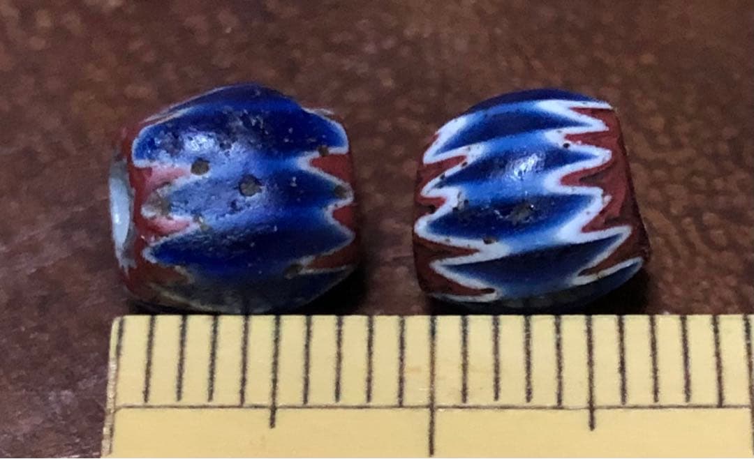 とんぼ玉　シェブロン　7層　ヴェネチア