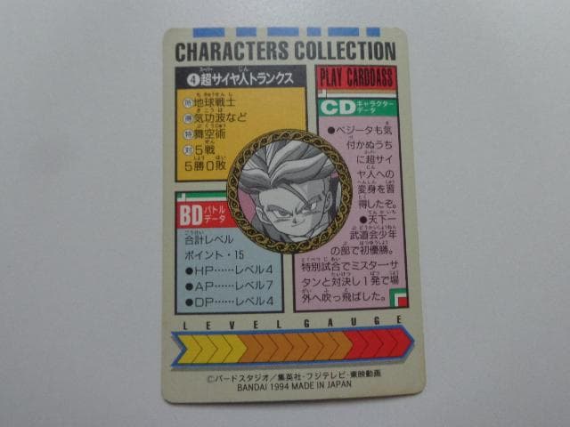【箱出し 極美品】1994 ドラゴンボール キャラコレ No.4 カードダス