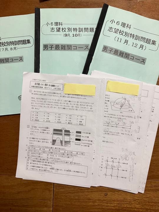 浜学園2022年度6年★日曜志望校別特訓問題集3科目★7月〜12月★復習テスト付
