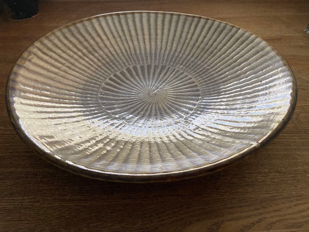 小鹿田焼　飛び鉋　大皿　民藝