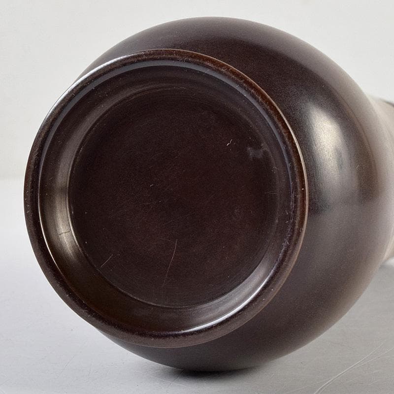 茶道具　釜師　角谷與兵衛造　唐銅柄杓立　共箱　C　R9238