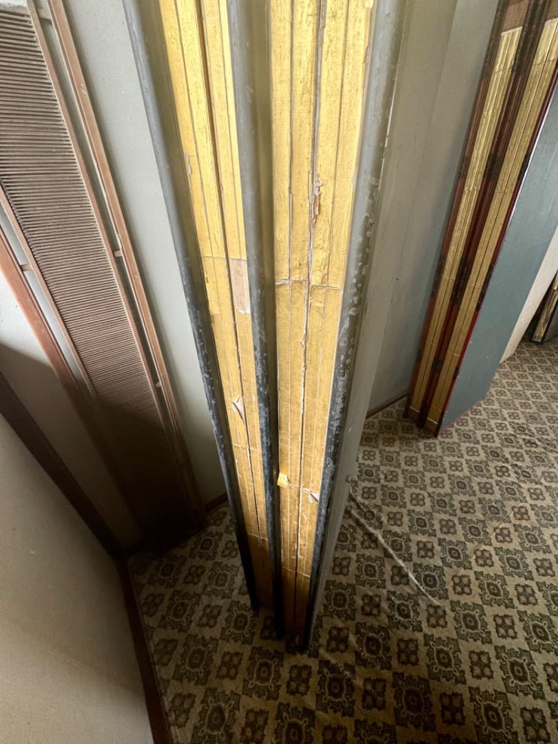 大型六曲屏風　筆名篠崎小竹　書道作品　金箔　六曲一双　屏風　江戸末〜明治初