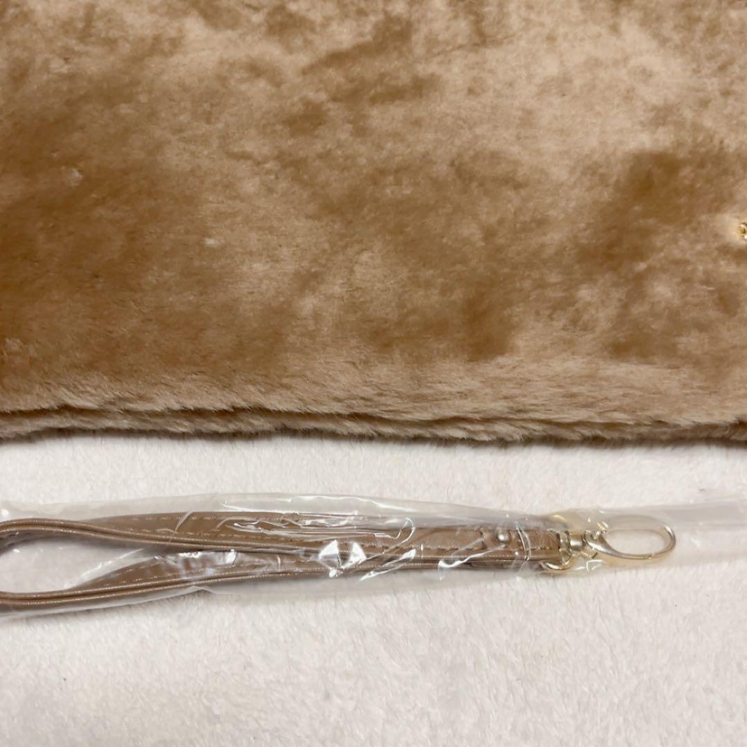 未使用　完売品　ムータ マリン クリアボストンバッグ　ブラウン　ファー　クラッチ