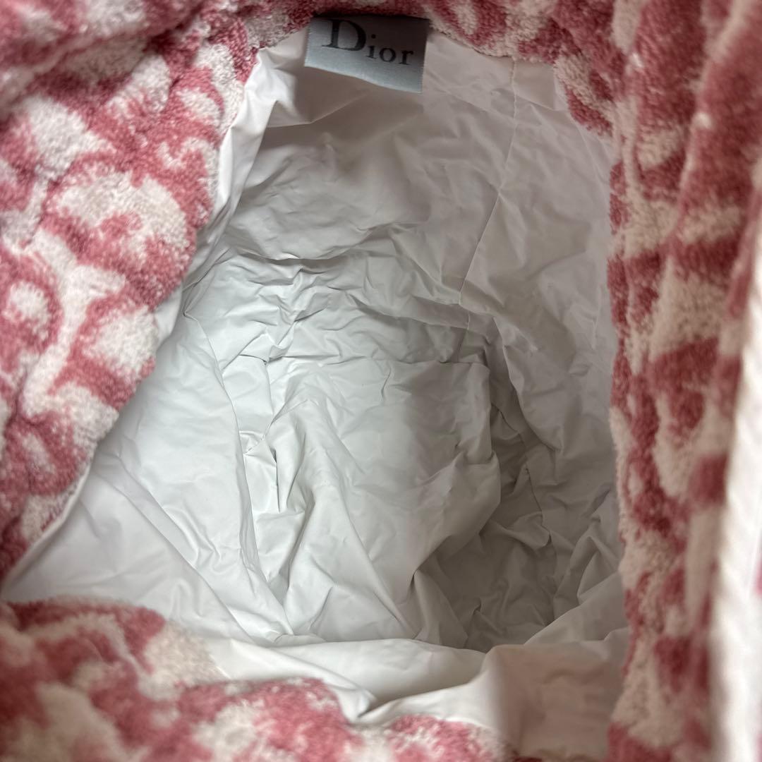 クリスチャン ディオール トロッター 巾着 ポーチ パイル地 タオル ピンク