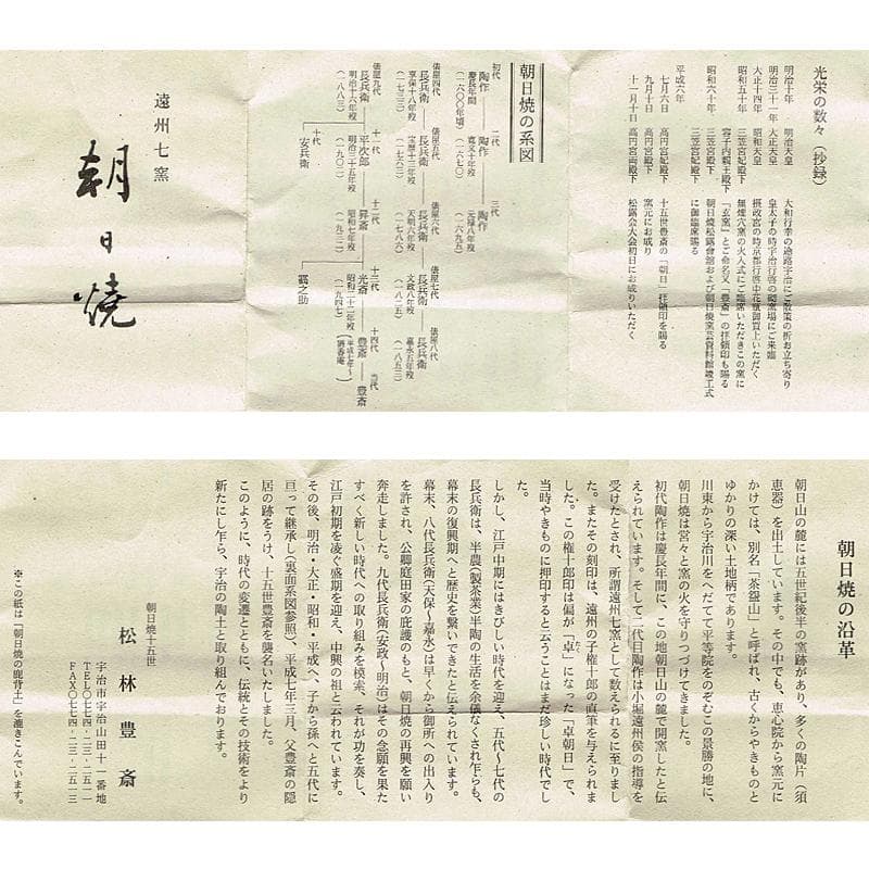 Shu 　松林豊斎作　千代結　香合　共布　堀内宗心極め箱　M　R5989