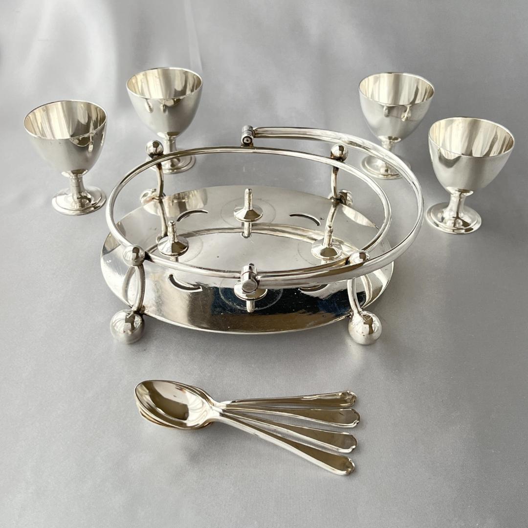 【Walker & Hall】 アールデコ エッグセット エッグカップ