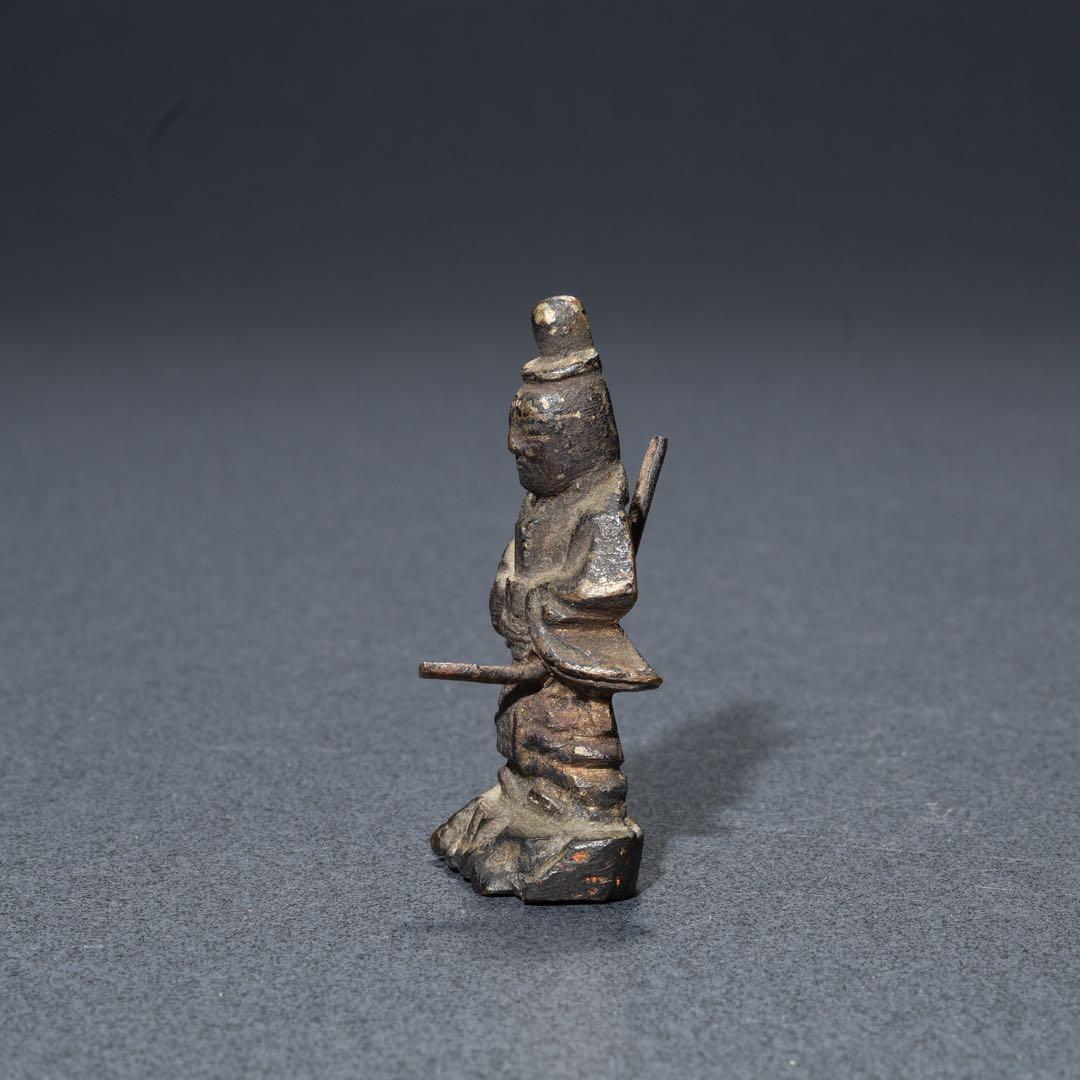 天神立像　菅原道真　天神様　銅製　骨董　仏像　R1682
