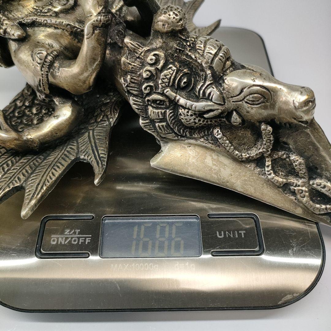 チベット密教法具 マハーカーラ 三面大黒天 プルパ 金剛杭 忿怒尊 真鍮像