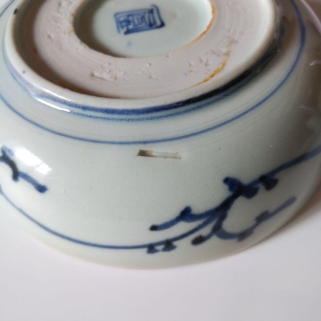 古伊万里 染付 蛸唐草文皿 三客 なます皿 くらわんか 筒江窯 アンティーク