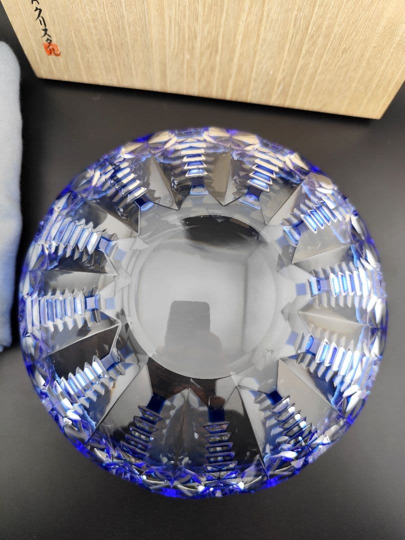 未使用品 希少品☆HOYA ホヤ 最高級 盛鉢 大鉢（切子、江戸切子、薩摩切子）