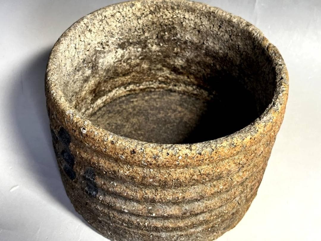 建水■素焼き古建水 小會 石はぜ お茶道具 溢し 茶器 古美術 時代物 骨董品■