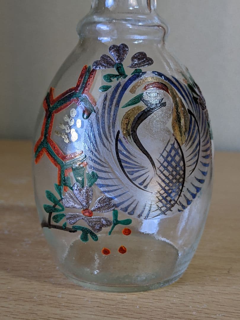 ♦ガラス 瓶 エナメル彩 大正時代 明治時代 アンティーク 骨董品 コレクション