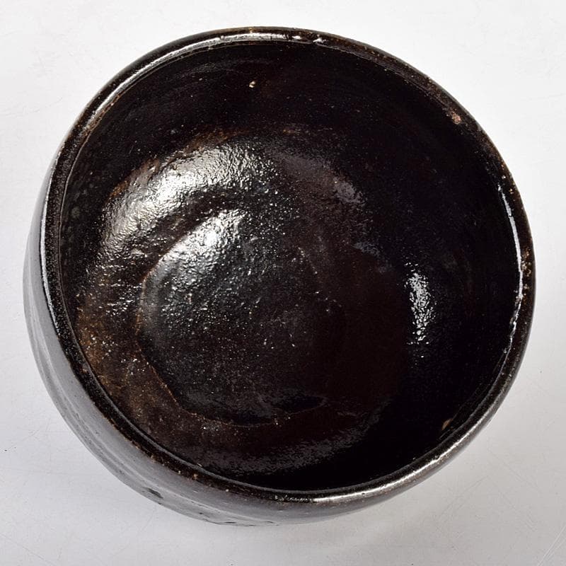 茶道具　楽吉左衛門　了入作　黒楽茶碗　共箱　D　R4987