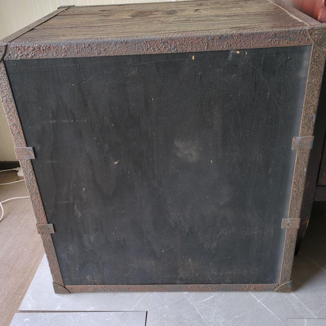 インダストリアル古材木製アイアン3段引き出しチェスト