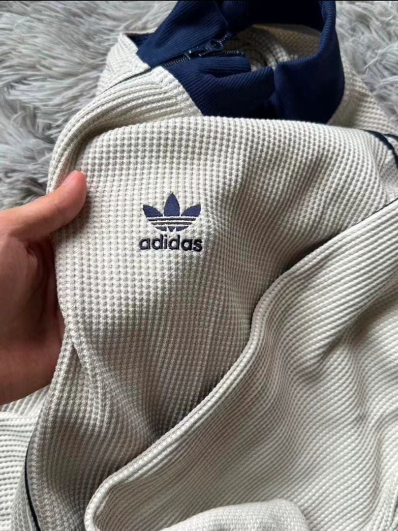 新品M adidas ニット トラックトップ ワッフル KC2618