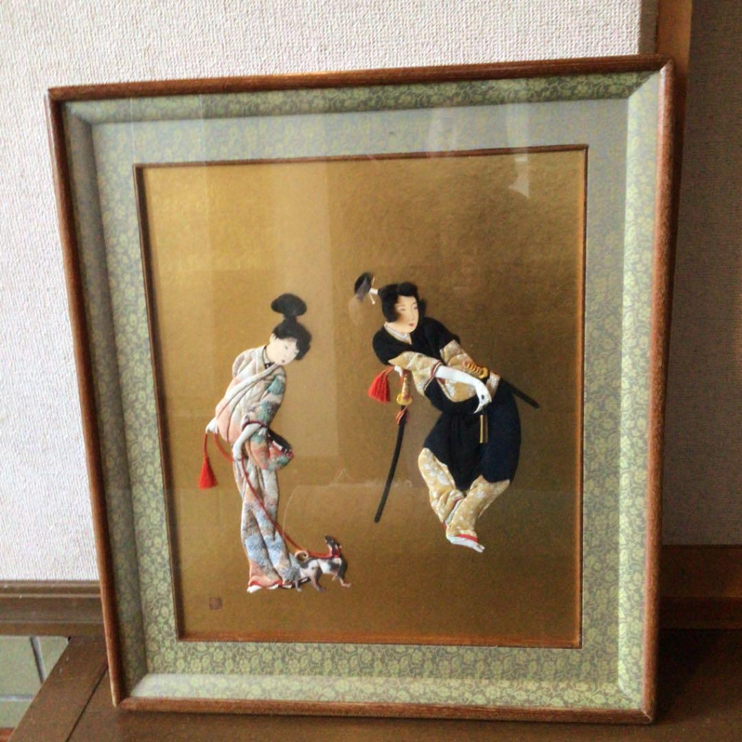 作家物　押し絵画　縮緬細工歌舞伎者（川越みよ子）10号栞付michiko❣️