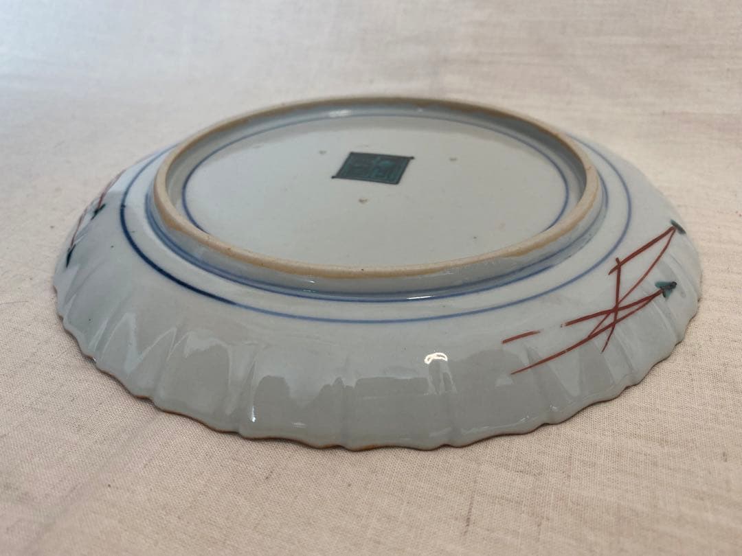 ②九谷焼　古九谷　飾り皿　佐吉　二代佐吉　松本佐吉　共箱　共布④