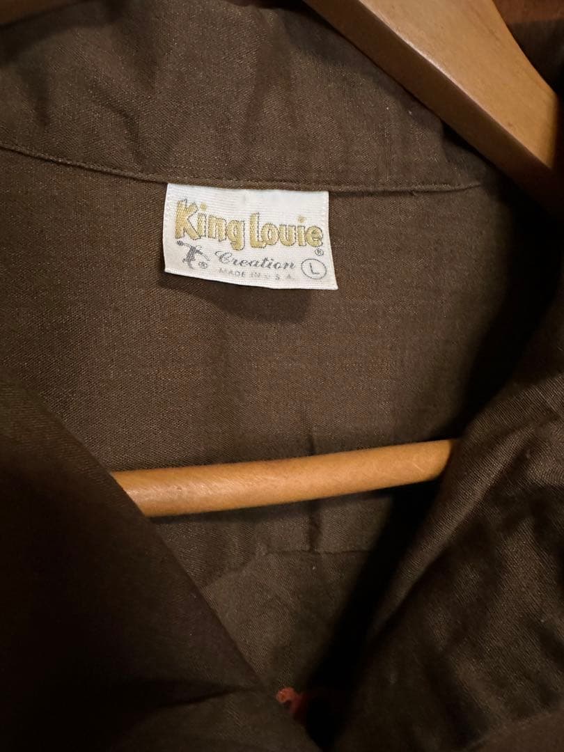 70’S KING LOUIE キングルーイ ボウリングシャツ　刺繍　プリント