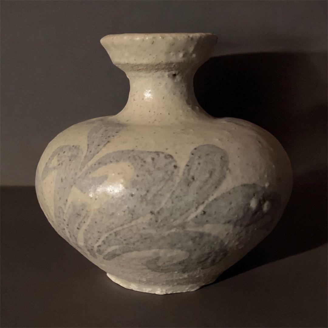 カケあり 高麗青磁鉄絵唐草紋 花瓶 花器 陶磁器 朝鮮 古美術 李朝 高麗