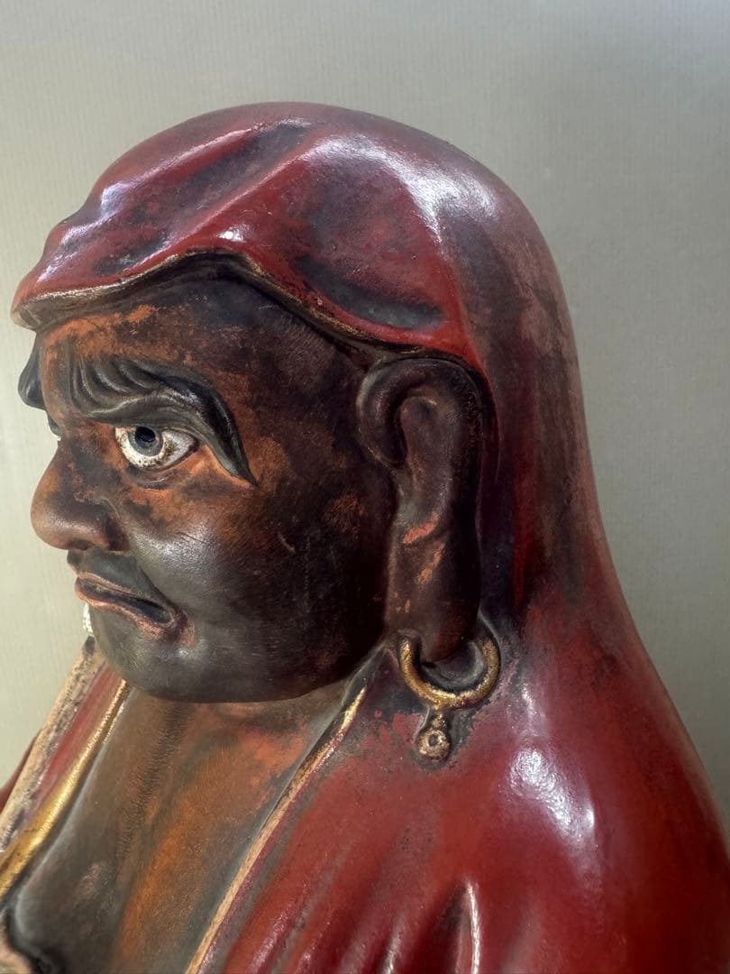 2392 九谷焼　達磨大師像   置物　仏教美術  時代物