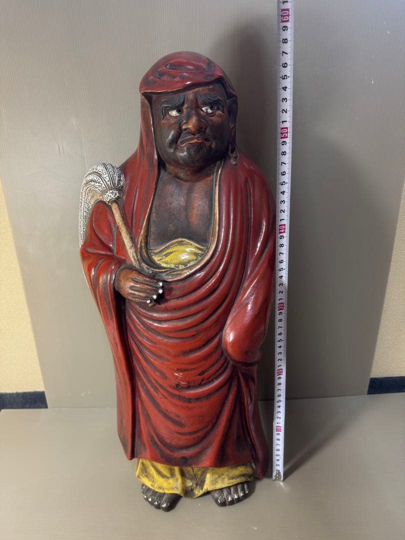 2392 九谷焼　達磨大師像   置物　仏教美術  時代物